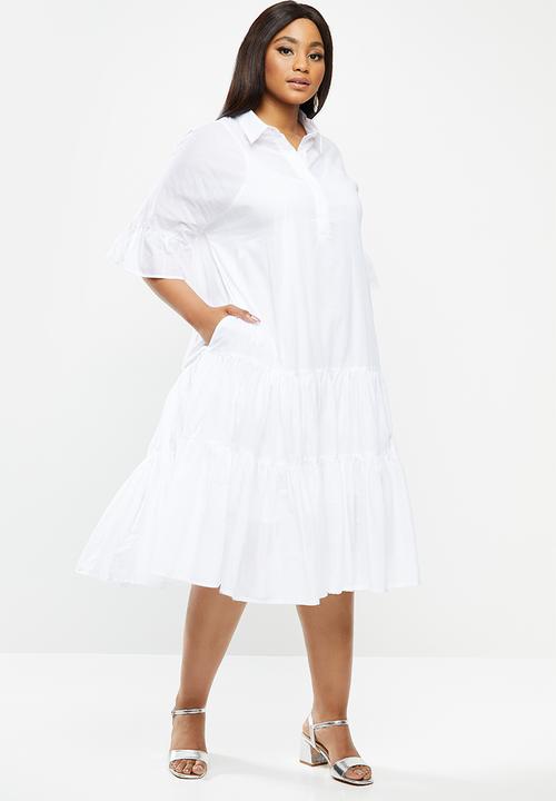 AMANDA LAIRD CHERRY - Plus nhlole dress - white