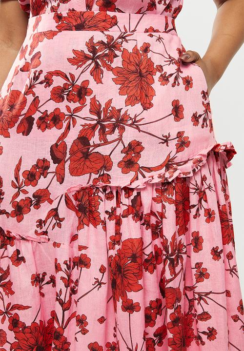 AMANDA LAIRD CHERRY - Plus ibundwe skirt - pink & red