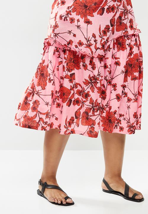 AMANDA LAIRD CHERRY - Plus ibundwe skirt - pink & red