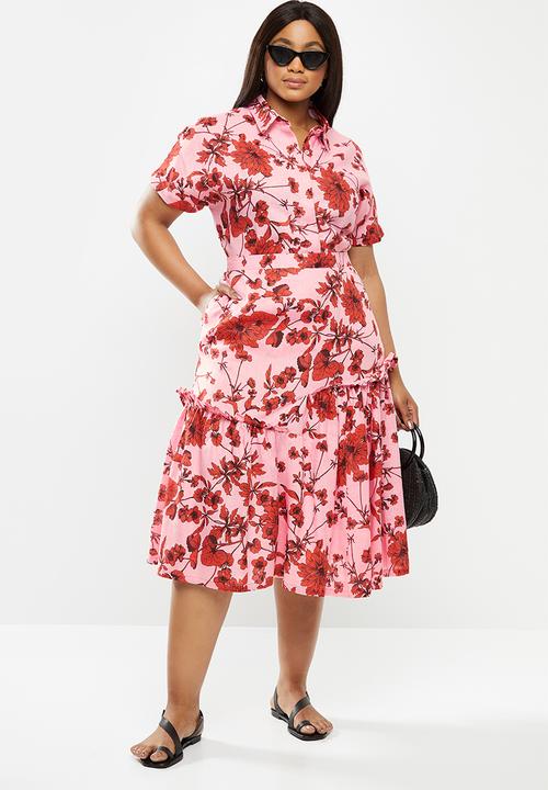 AMANDA LAIRD CHERRY - Plus ibundwe skirt - pink & red