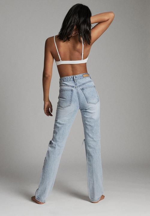 Cotton On - Long straight jean - burleigh blue rip