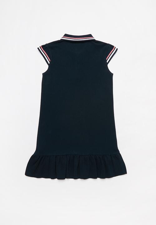 POLO - Girls Emily flutter sleeve golfer dress - navy