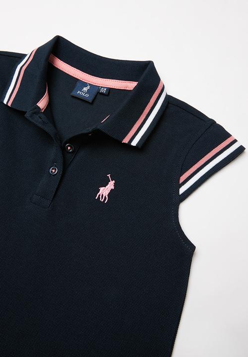 POLO - Girls Emily flutter sleeve golfer dress - navy