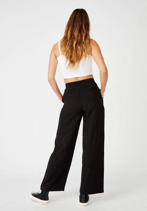 Cotton On - Drapey wide leg pant - black