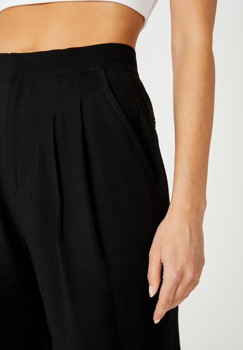 Cotton On - Drapey wide leg pant - black