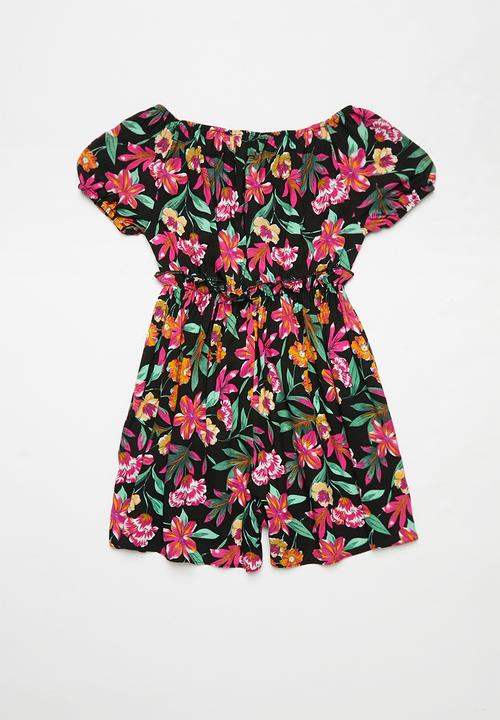 Superbalist - Woven printed playsuit - black