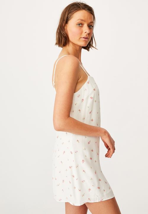 Cotton On - Woven kye strappy mini dress - valerie rose white