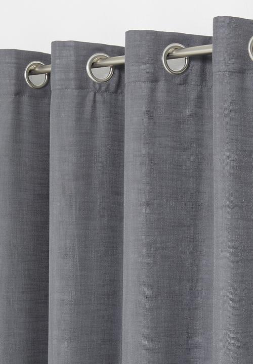 Sixth Floor - Slub lined eyelet curtain - charcoal