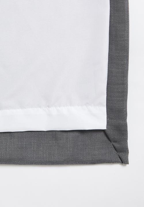 Sixth Floor - Slub lined eyelet curtain - charcoal