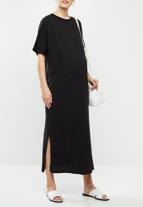 Superbalist - Maternity maxi crew neck T-shirt dress - black