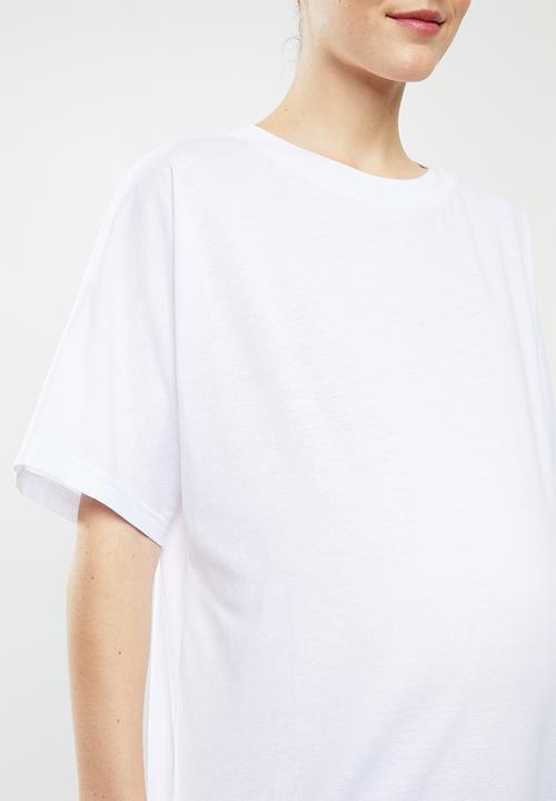 Superbalist - Maternity maxi crew neck T-shirt dress - white