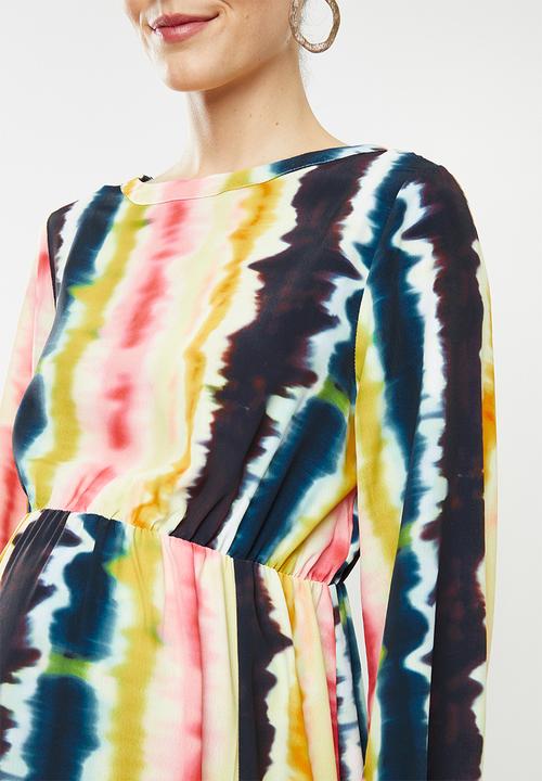 Glamorous - Maternity Tie dye long sleeve midi - multi