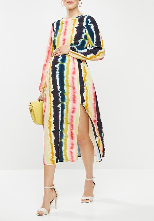 Glamorous - Maternity Tie dye long sleeve midi - multi