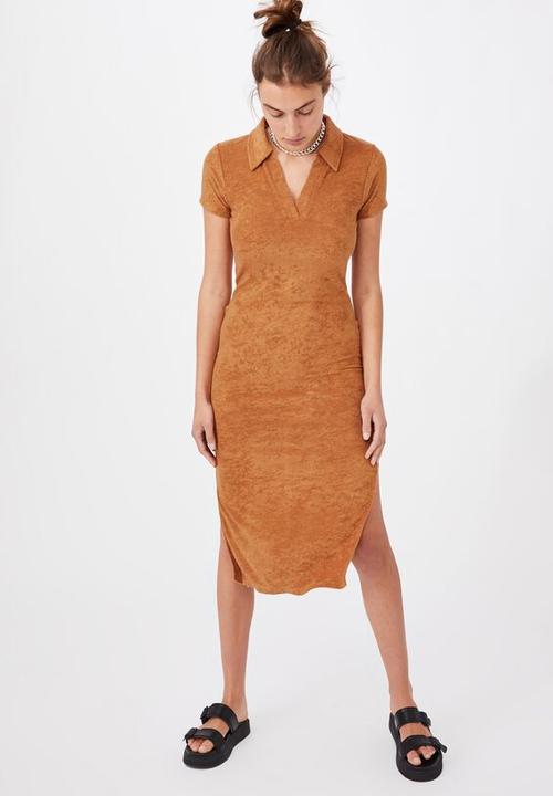 Cotton On - Tori polo midi dress - golden brown