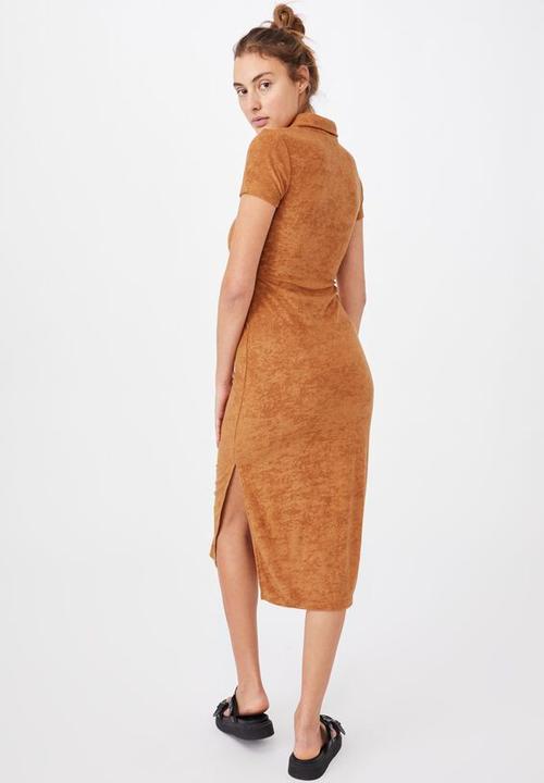 Cotton On - Tori polo midi dress - golden brown