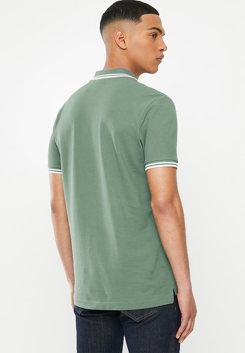 G-STAR - Dunda slim stripe short sleeve polo - green 