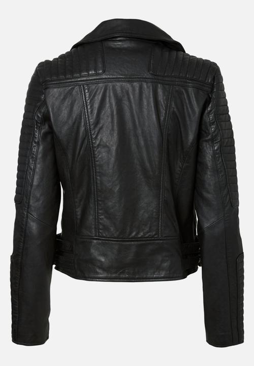 Vero Moda - Alicia short leather jacket - black