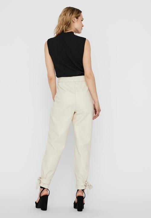 Vero Moda - New ava rib sleeveless highneck top - black
