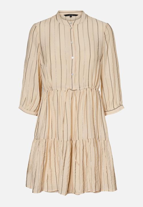 Vero Moda - Ovida 3/4 short dress - beige