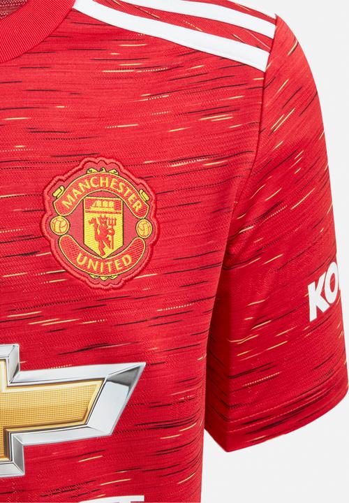 adidas Performance - MUFC home short sleeve jersey top - red