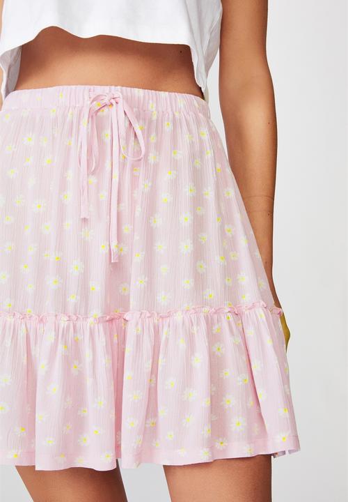 Cotton On - Penny tiered mini skirt - sophia daisy orchid
