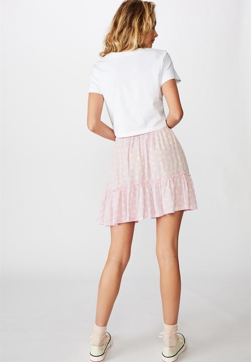 Cotton On - Penny tiered mini skirt - sophia daisy orchid