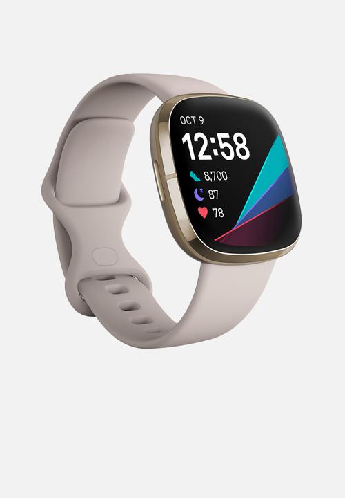 Fitbit - Fitbit Sense - Lunar White & Soft Gold