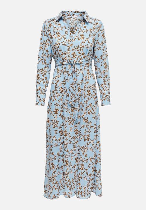 ONLY - Lalma poly long sleeve dress - blue