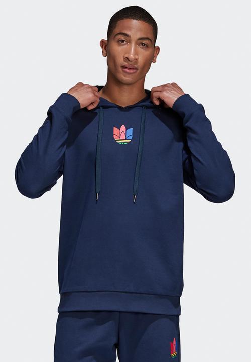 adidas trefoil hoodie navy
