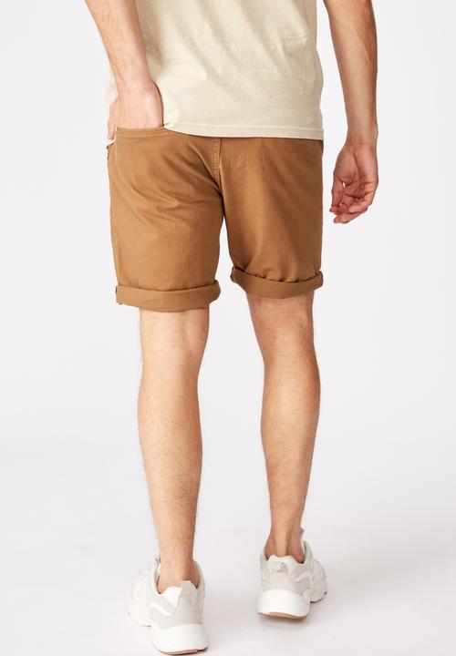 Cotton On - Washed chino short - biscuit