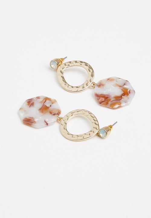 Superbalist - Francesca studs - gold & brown