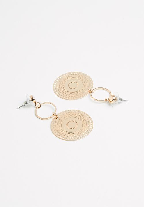 Superbalist - Disc hoop earrings - gold