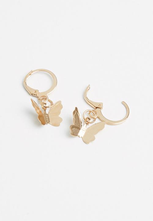Superbalist - Butterfly hoop earrings - gold