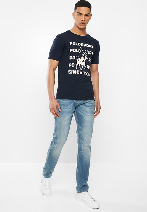 POLO - Sport Gary stack logo tee - navy