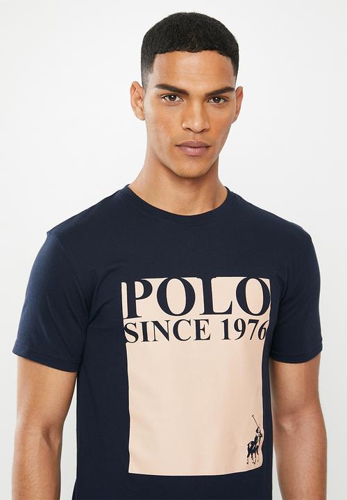 POLO - Brandon block print tee - navy
