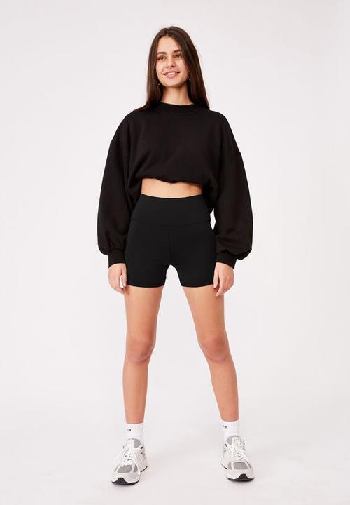 Factorie - Cheeky elevated high waisted bike short - black