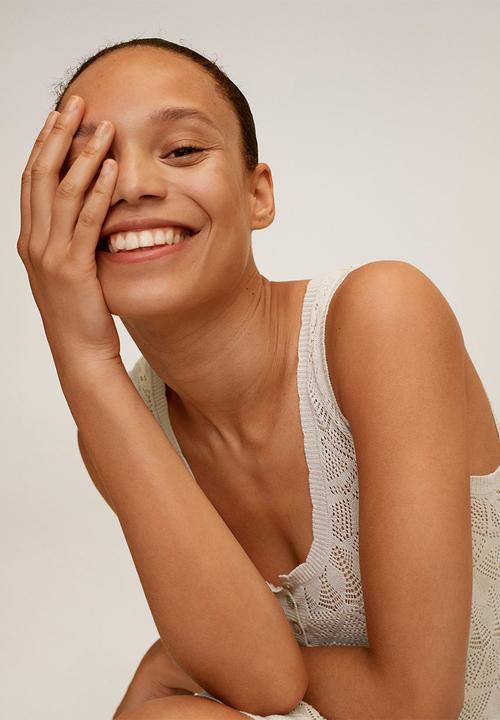 MANGO - Gordon dress - cream 