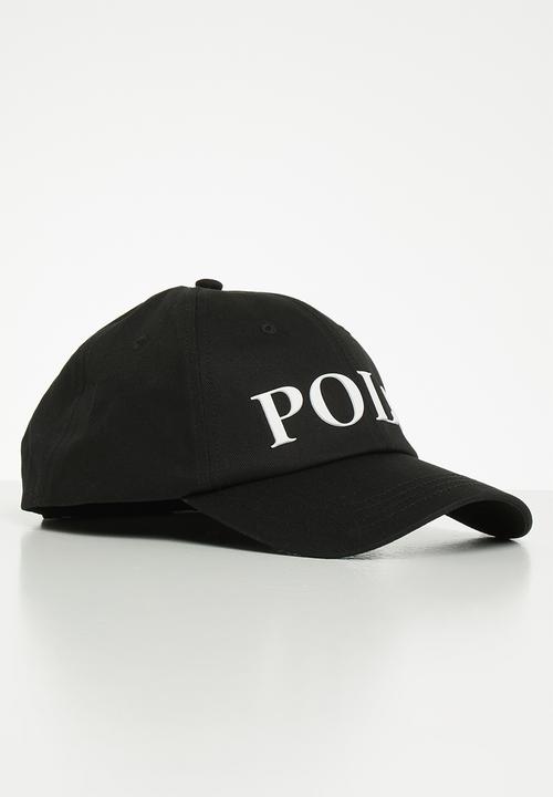 POLO - Bruce rubber branded cap - black