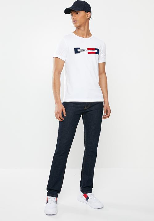 Tommy Hilfiger - Box rwb logo tee - white 