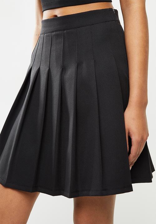 Blake - Knife pleated mini skirt - black