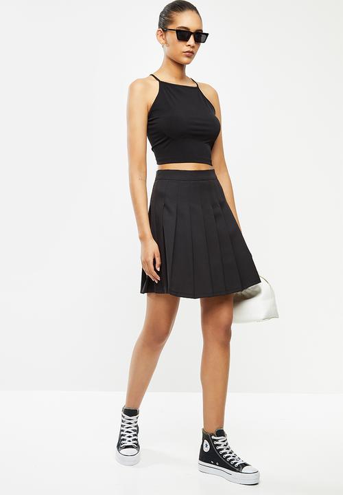 Blake - Knife pleated mini skirt - black