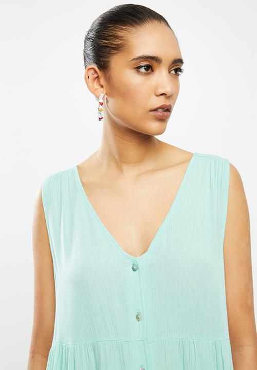 Blake - Crinkle tiered mini dress - blue 