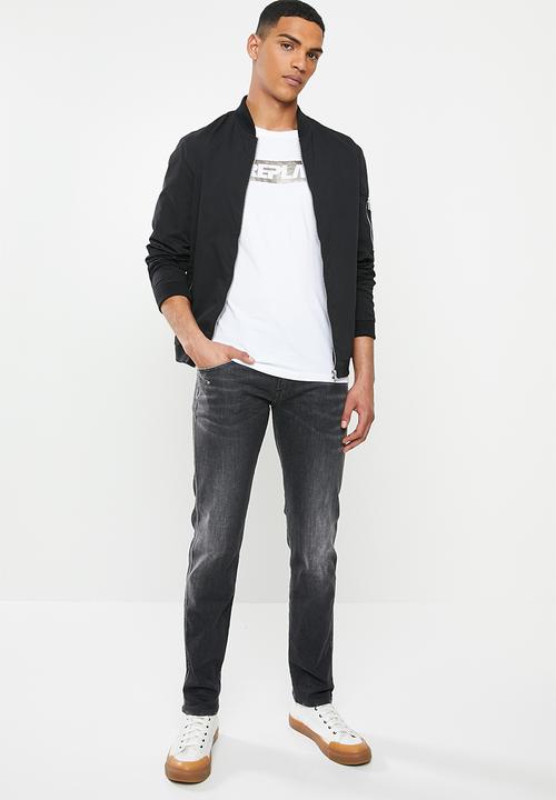 Replay - White foil print tee - white