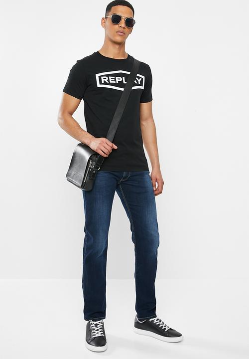 Replay - Black hex logo tee - black