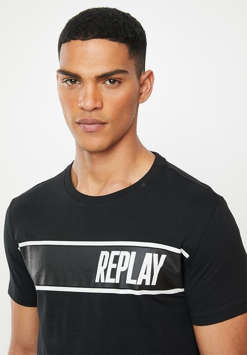Replay - Black side printed logo - black