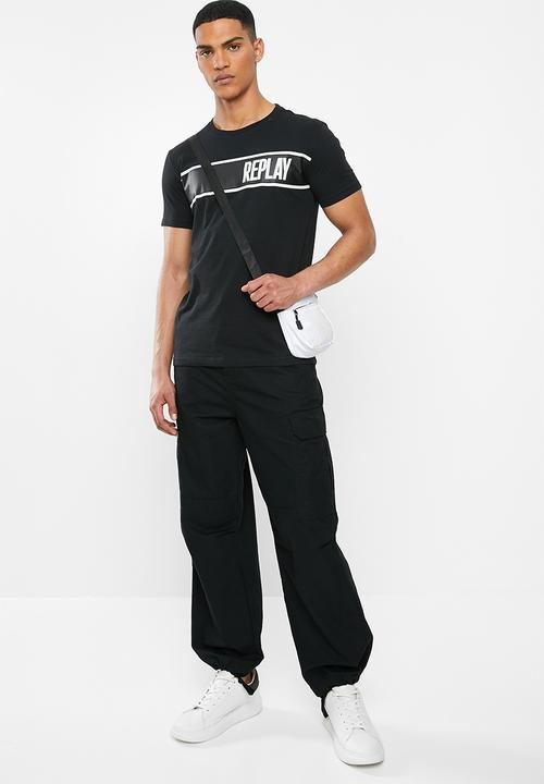Replay - Black side printed logo - black