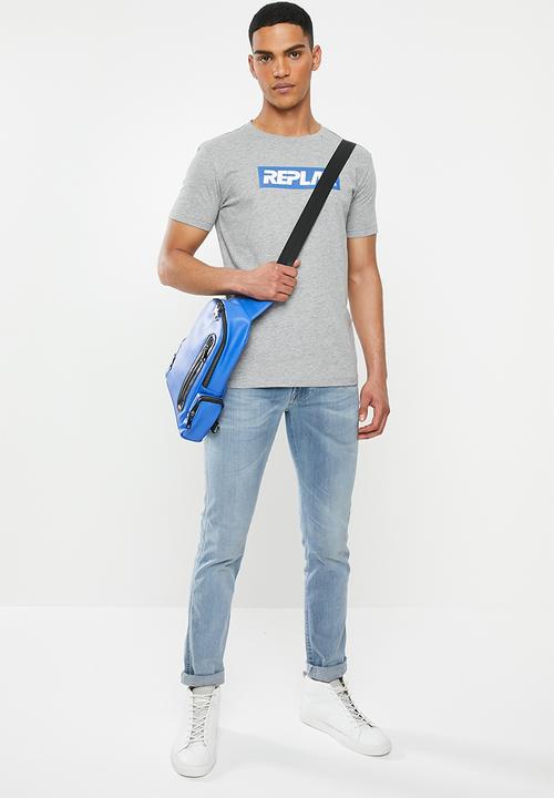 Replay - Grey center chest tee - grey