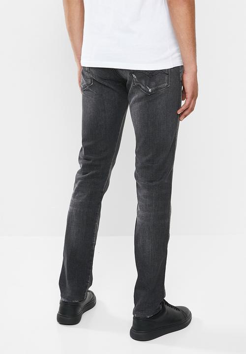 Replay - Slim anbass black washed denim - black