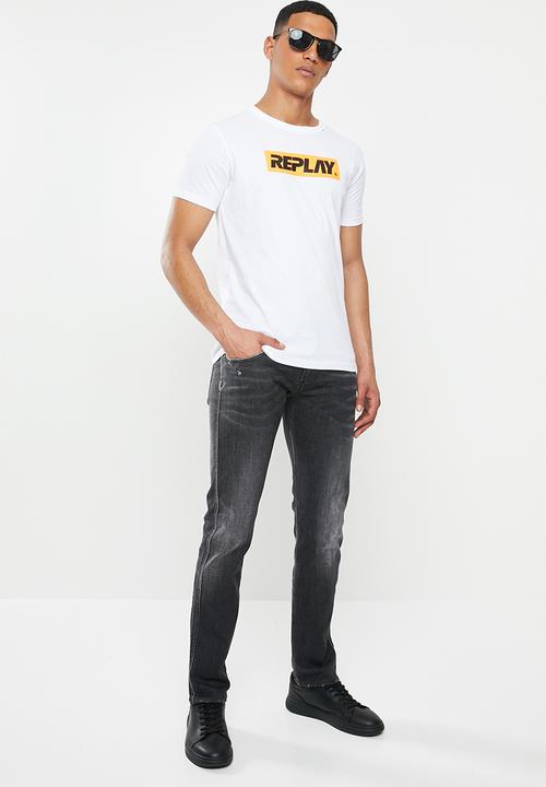 Replay - Slim anbass black washed denim - black