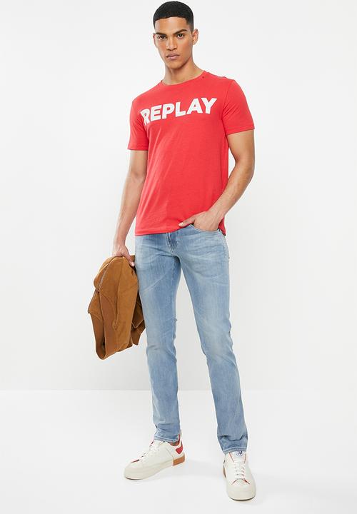 Replay - Slim hyperflex stonewash denim - blue